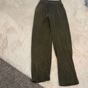 Olive Green Casual Pants